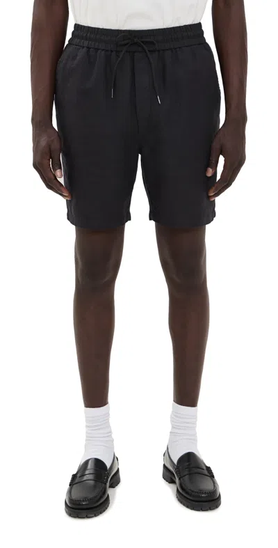 Les Deux Otto Linen Shorts Black