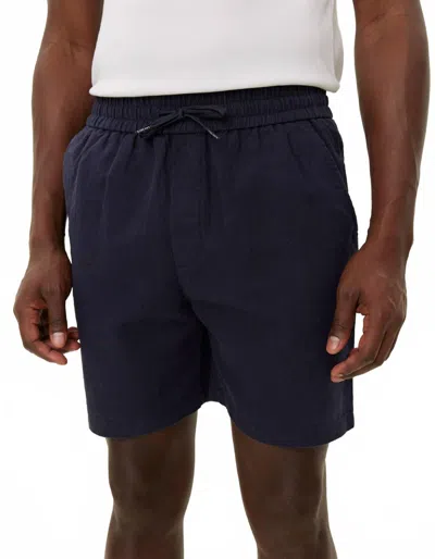 Les Deux Otto Linen Shorts In Dark Navy In Blue