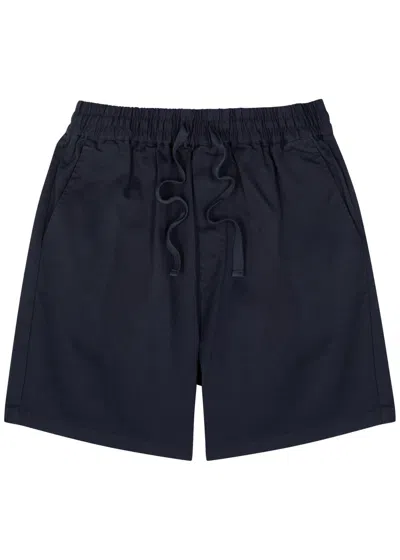 Les Deux Otto Stretch-cotton Shorts In Navy