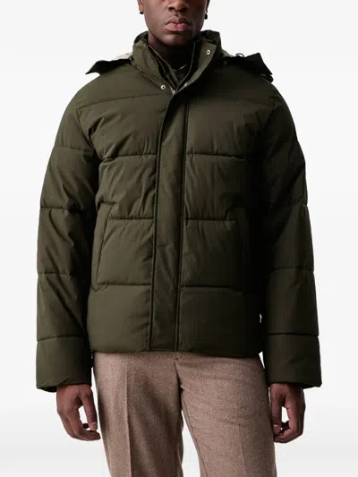 Les Deux Padded Hooded Jacket In Green