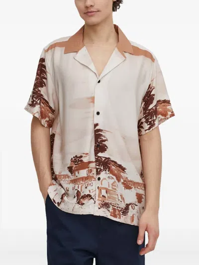 Les Deux Painting-print Short-sleeve Shirt In Multi