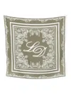 Les Deux Square Paisley Patterned Scarf Border Design In Green
