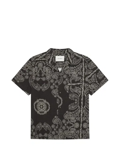 Les Deux Paisley-print Short-sleeve Shirt In Black