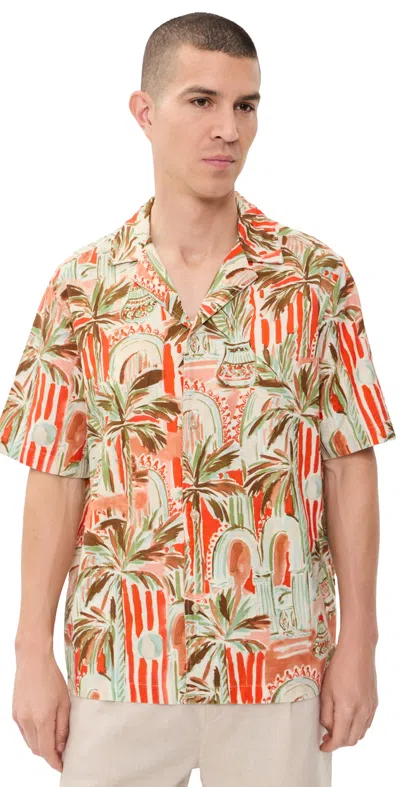 Les Deux Palm Shirt Raw Sienna Orange In Multi