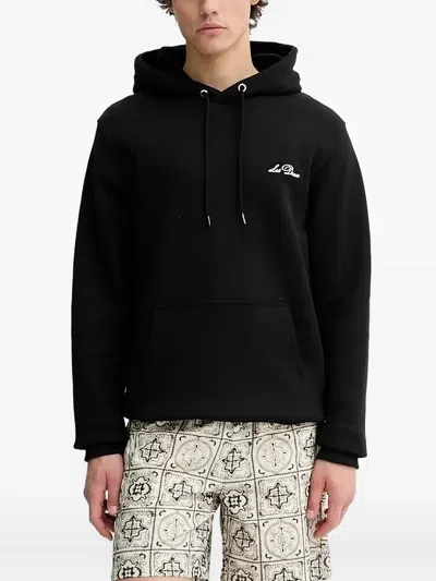 Les Deux Palm-tree Embroidered Hoodie In Black