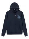Les Deux Brady Logo Patch Hoodie In Blue