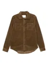 Les Deux Patch-pocket Corduroy Shirt In Brown