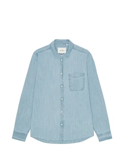 Les Deux Patch-pocket Long-sleeve Shirt In Blue