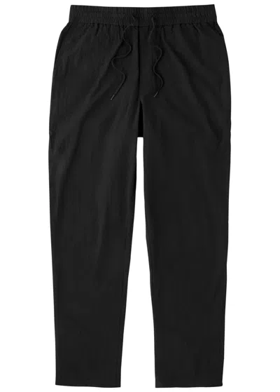 Les Deux Patrick 2.0 Seersucker Trousers In Black