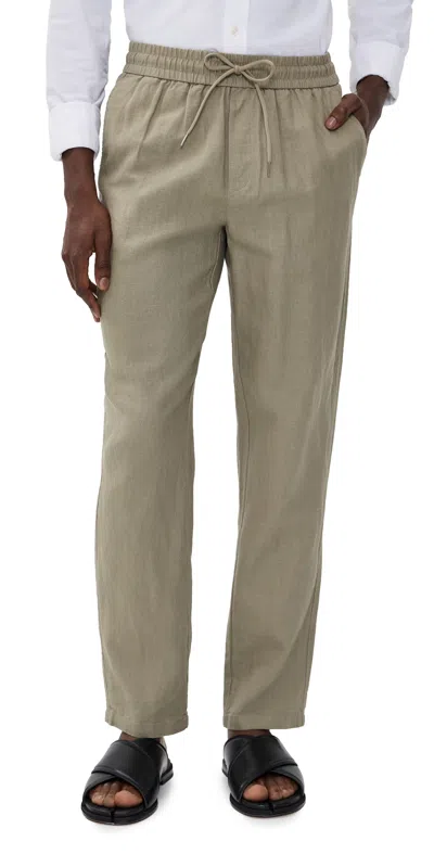 Les Deux Patrick Linen Pants Laurel Oak Sand In Gray