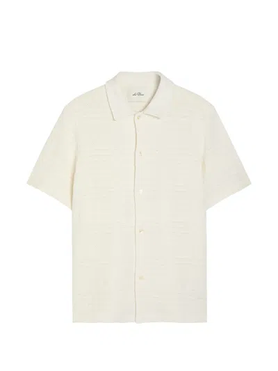 Les Deux Patterned Short-sleeve Shirt In Neutral