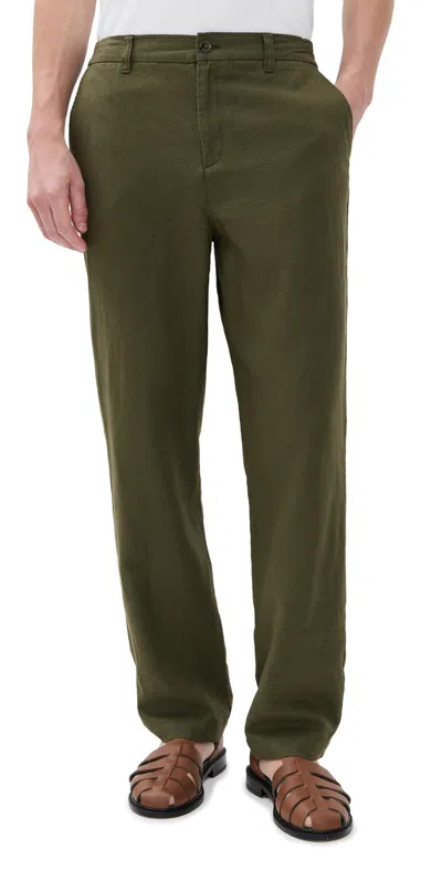 Les Deux Pino Linen Trousers 32 Olive Night