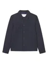 Les Deux Pinstripe Pocket Shirt Jacket In Blue