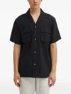Les Deux Pocket Textured Shirt In Black