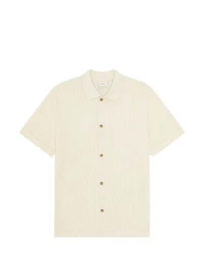Les Deux Pointelle Ss Short-sleeve Shirt In Neutral
