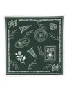 Les Deux Printed Cotton Neckerchief In Green