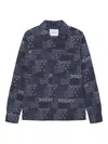 Les Deux Layton Contrast Denim Jacquard Button-up Overshirt