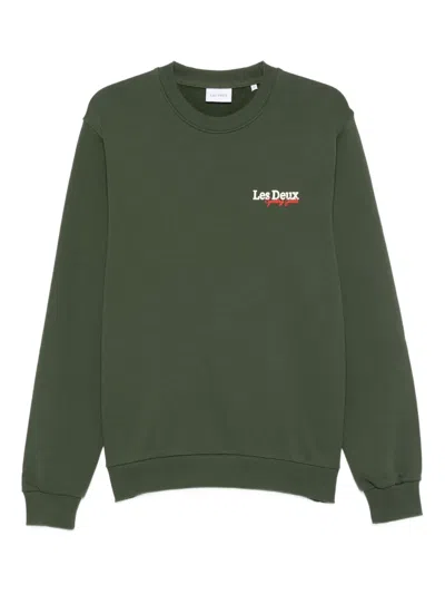 Les Deux Racing Crew-neck Sweatshirt In Green