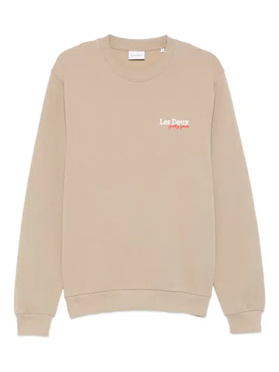 Les Deux Racing Organic-cotton Sweatshirt In Brown