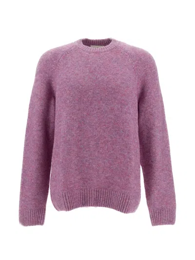 Les Deux Raglan-sleeve Knit Sweater In Pink