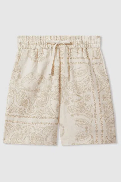 Les Deux Ramie-cotton Drawstring Shorts In Ivory