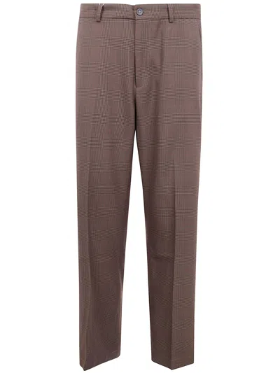 Les Deux "randall Houndstooth" Suit Pants In Brown