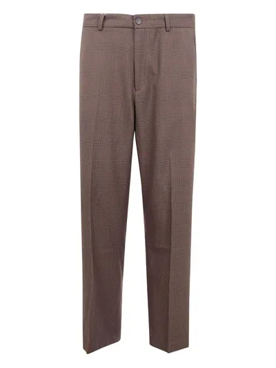 Les Deux "randall Houndstooth" Suit Pants In Brown