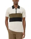 Les Deux Raul Colorblock Stripe Zip Polo
