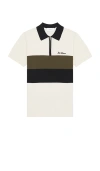 Les Deux Raul Colorblock Stripe Zip Polo
