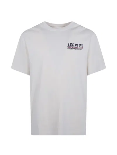 Les Deux Record Graphic-print Cotton T-shirt In Gray