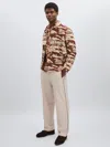 Les Deux Red/cream Woven Ruins Overshirt