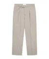 Les Deux Reece Pleated Pinstripe Suit Pants In Nude