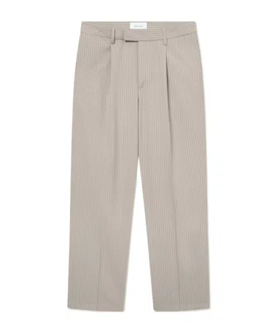 Les Deux Reece Pleated Pinstripe Suit Pants In Sand