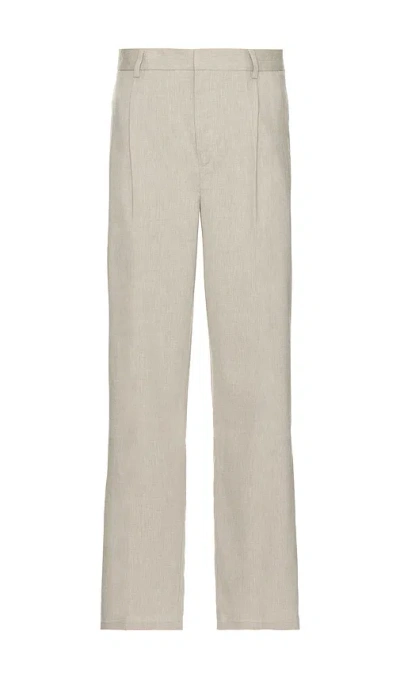 Les Deux Reece Pleated Slub Suit Pants In Sand