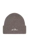 Les Deux Ribbed Embroidered-logo Beanie In Brown