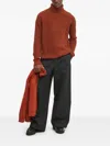 Les Deux Ribbed Turtleneck Sweater In Orange