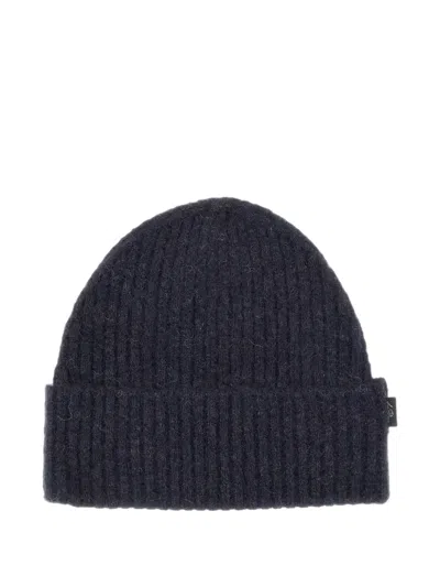 Les Deux Ribbed-knit Beanie Hat In Blue