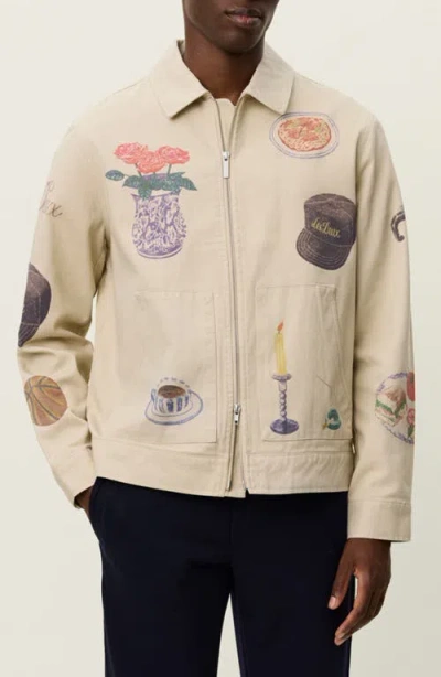 LES DEUX LES DEUX ROBERT ALLOVER PRINT TWILL JACKET