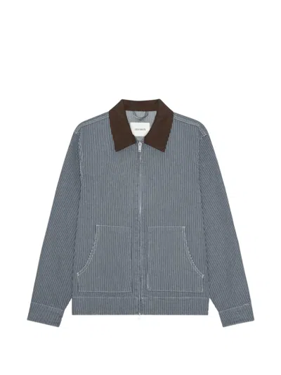 Les Deux Robert Striped Jacket In Blue