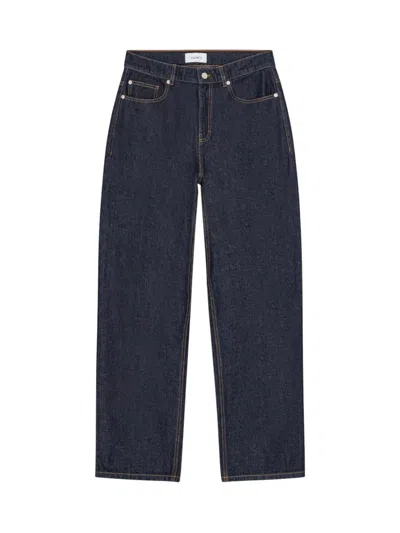 Les Deux Roi Washed Denim Straight Leg Jeans - Dark Indigo Washed In Black