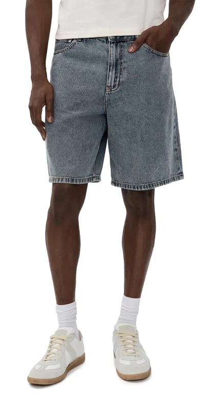 Les Deux Ryder Ice Blue Denim Shorts Light Indigo Wash