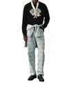 Les Deux Ryder Jacquard Jeans In Light Blue In Blue