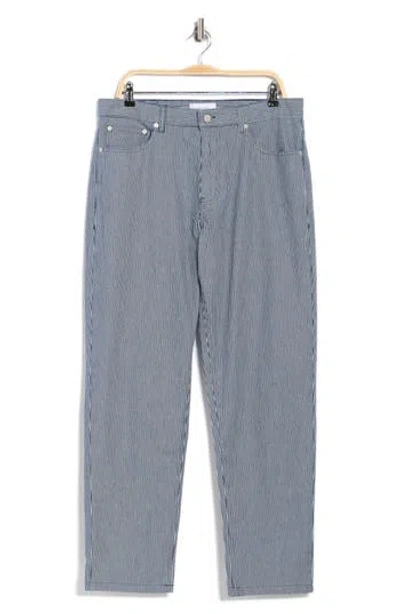Les Deux Ryder Stripe Cotton Jeans In Blue