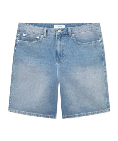 Les Deux Ryder Washed Denim Shorts In Blue