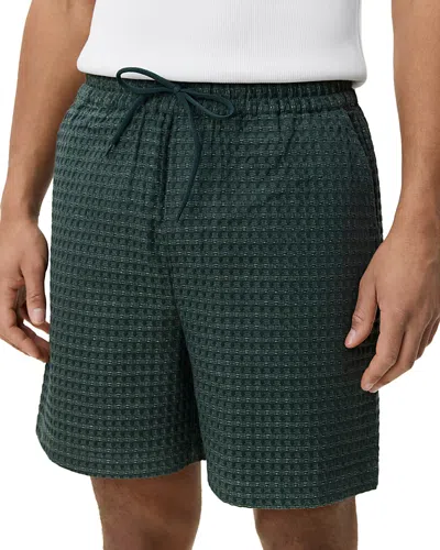 Les Deux Seersucker Check 6.3 Drawstring Shorts In Green