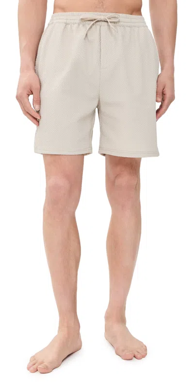 Les Deux Seersucker Swim Shorts 6 Light Sand In Neutral