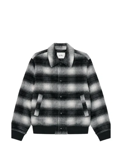Les Deux Shadowcheck Varsity Jacket In Black