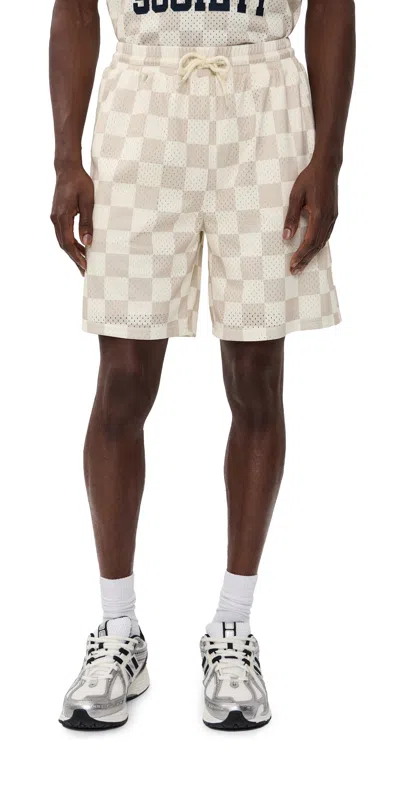 Les Deux Shawn Mesh Shorts Light Sand In White