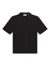 Les Deux Short-sleeve Open-knit Cardigan In Black