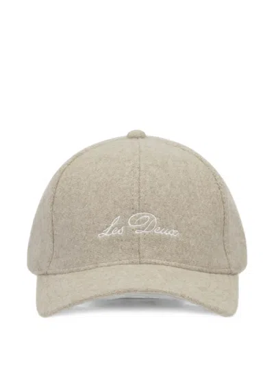 Les Deux Signature Logo-embroidered Wool Baseball Cap In Neutral